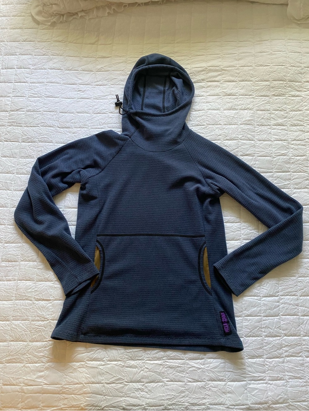 Melanzana Women’s Hooded micro fleece Pullover Sweater - Dusky blue